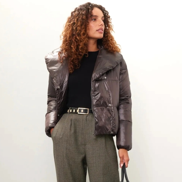 SAVE THE DUCK Jackets & Blazers - Save The Duck Ishya Brown Crop Puffer Jacket Size S